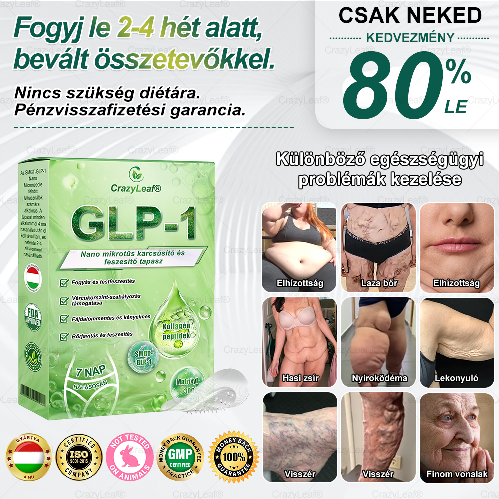 ✅│Hivatalos webáruház│🌿 CrazyLeaf® SMGT-GLP-1 Nano Mikrotűs Tapasz 👉Természetes segítség túlsúly, fáradtság, bőr- és ízületi problémák ellen.
