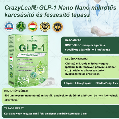 ✅│Hivatalos webáruház│🌿 CrazyLeaf® SMGT-GLP-1 Nano Mikrotűs Tapasz 👉Természetes segítség túlsúly, fáradtság, bőr- és ízületi problémák ellen.