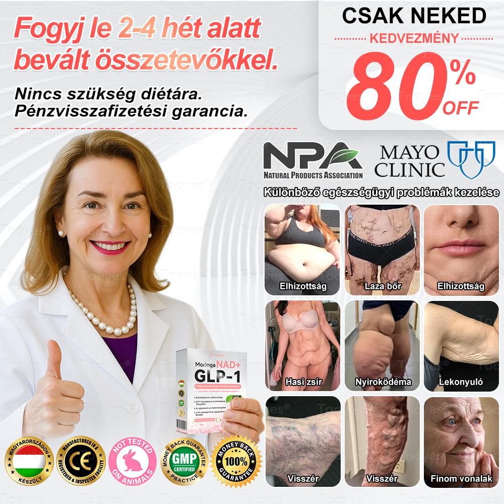 💟Tooyes® GLP-1 Magas Koncentrációjú Folyékony Gyöngyök – NAD+, Moringa, HCA összetevőkkel (Fogyás, Öregedésgátlás, Bél- és Immunrendszer támogatás, Vércukorszint egyensúly, Szív- és Agyegészség) ⚡