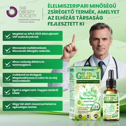 💚Klymoza® GLP-1 BioMetabolikus Cseppek 🏆🏆(Élelmiszeripari zsírégető – Az Elhízási Társaság fejlesztette)