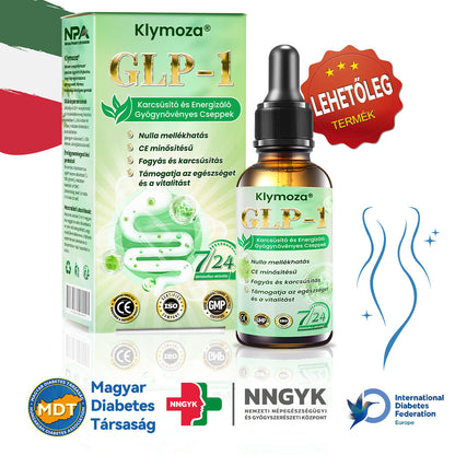 A Magyar Orvosi Kamara hivatalos ajánlásával 💥 | Klymoza® GLP-1 Karcsúsító és Energizáló Gyógynövényes Cseppek