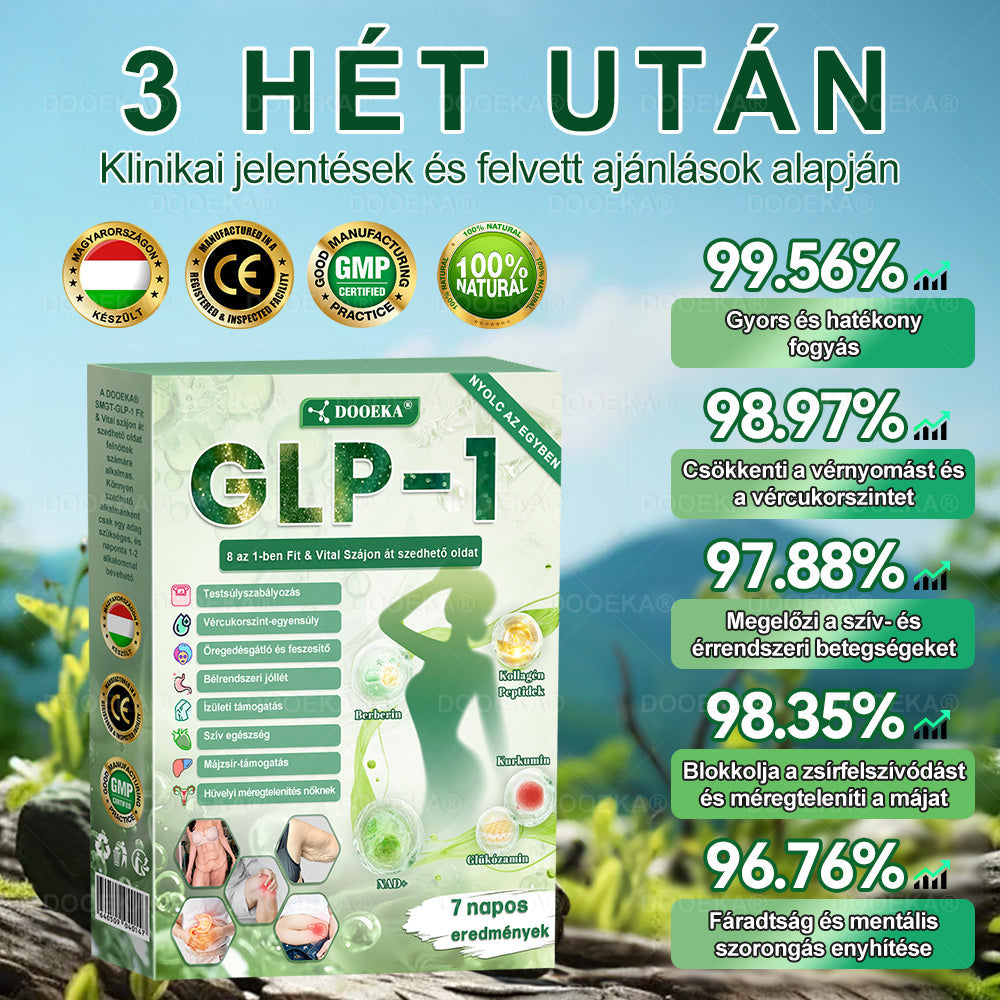 🍀🍀🍀DOOEKA® GLP-1 8 az 1-ben Fit & Vital Szájon át szedhető oldat – ⏰Napi egyszer, 7 nap alatt látható változás / Elhízás, szív- és érrendszeri egészség, cukorbetegség, alvási apnoe, bélrendszer egészsége, ízületi problémák és még sok más esetén