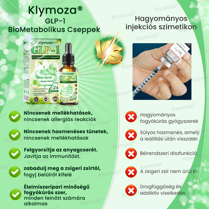 💚Klymoza® GLP-1 BioMetabolikus Cseppek 🏆🏆(Élelmiszeripari zsírégető – Az Elhízási Társaság fejlesztette)