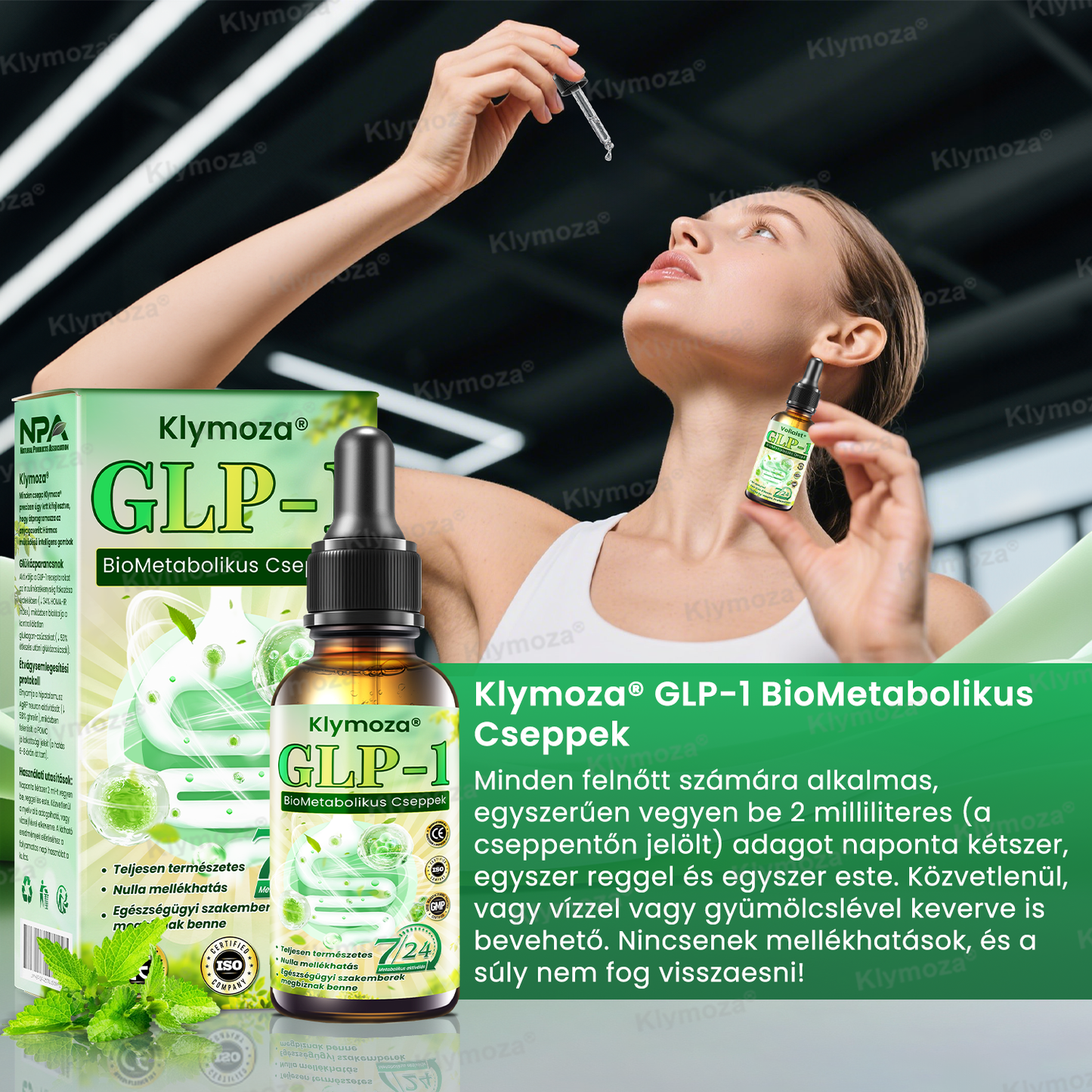 💚Klymoza® GLP-1 BioMetabolikus Cseppek 🏆🏆(Élelmiszeripari zsírégető – Az Elhízási Társaság fejlesztette)